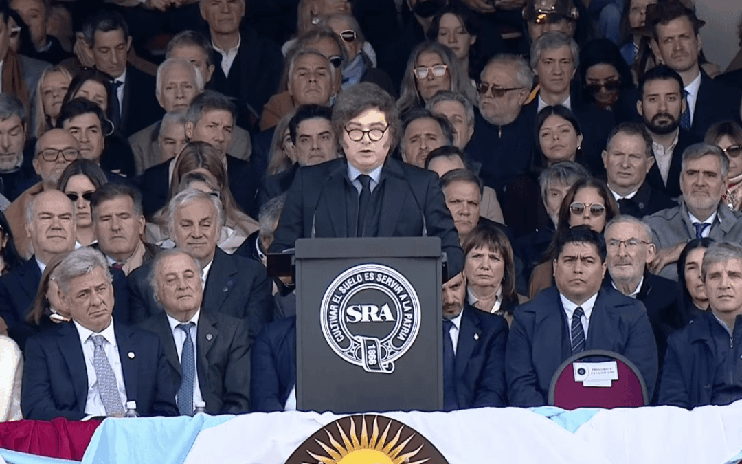 Sin anuncios, Milei llevó un mensaje motivador a La Rural: “El campo va a volar como nunca antes en su historia”